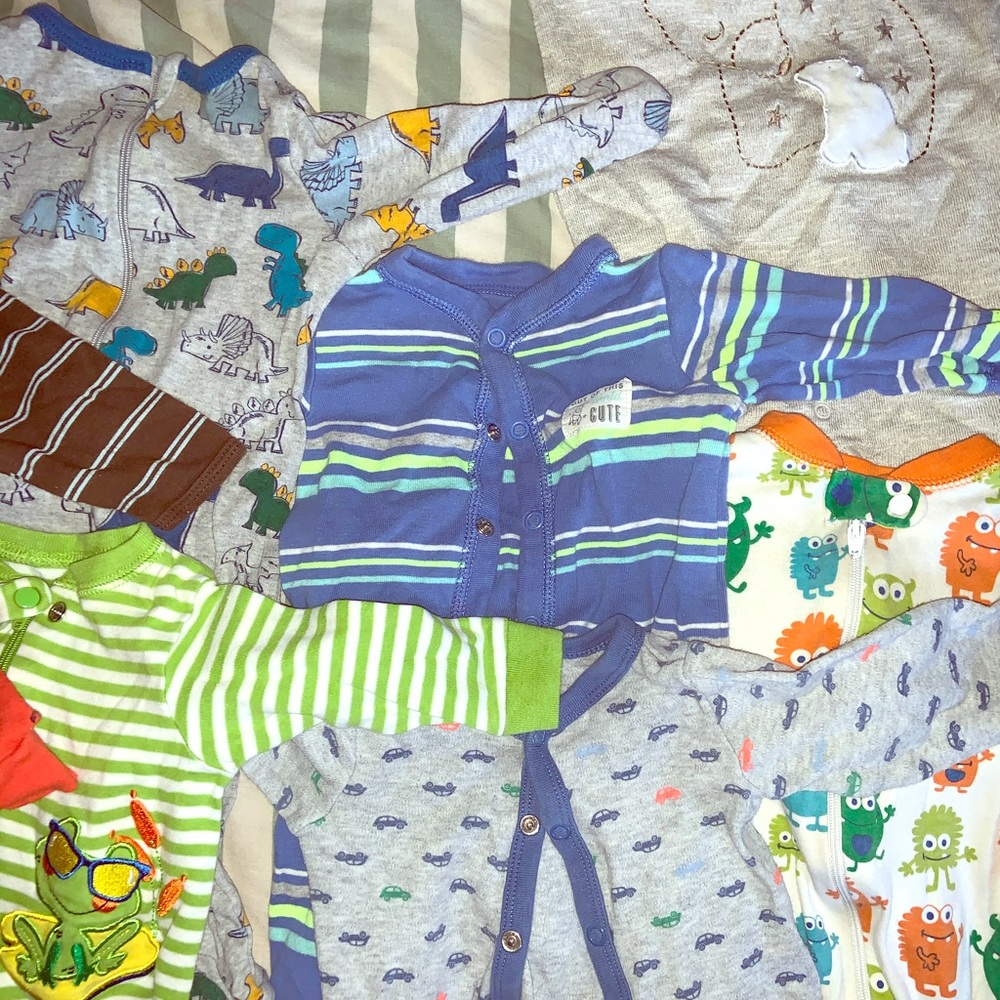 0-6m baby boy onesie bundle